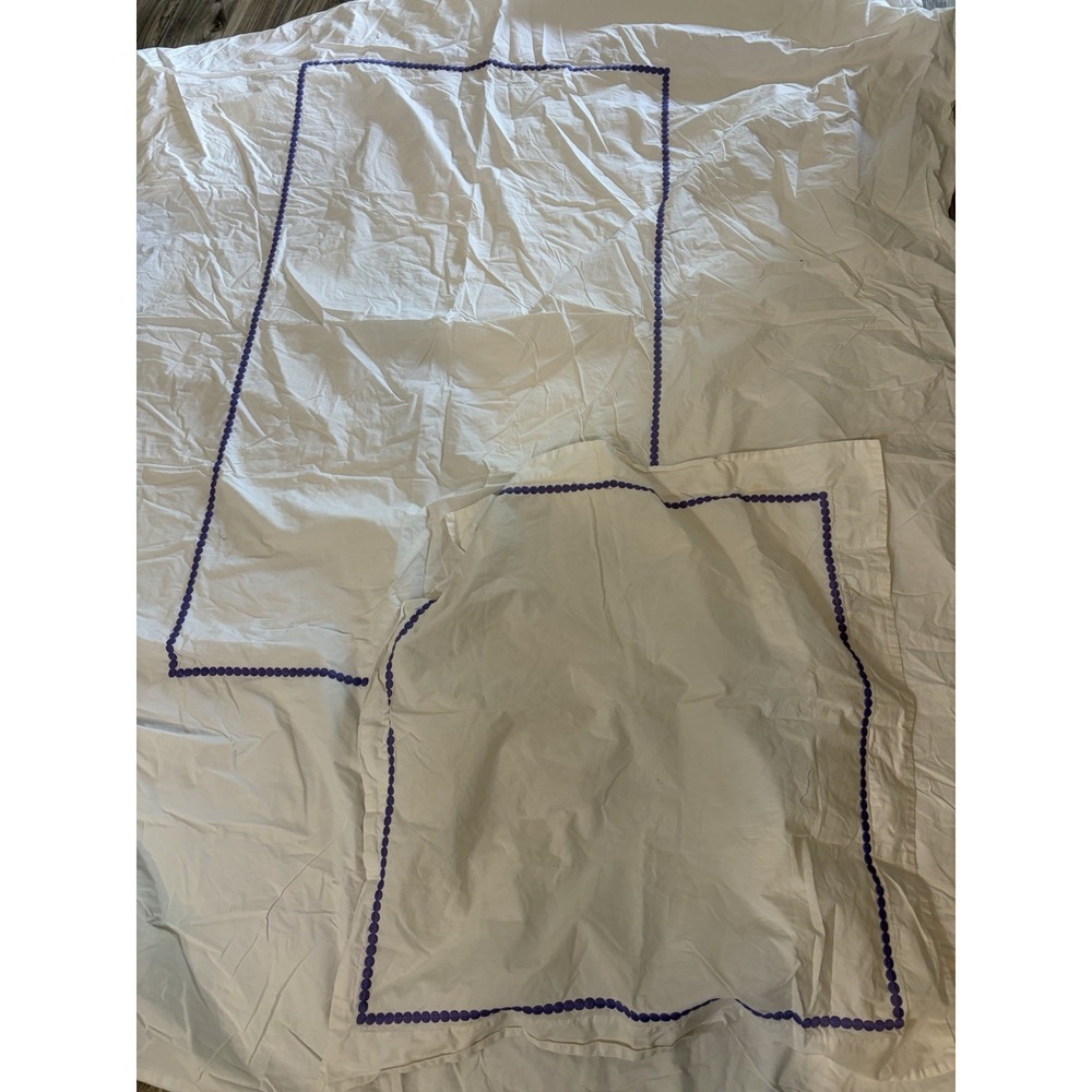 Pottery Barn PB Teen Pop Dot Duvet Cover Twin White Purple With Pillow Sham